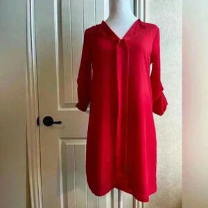 Karlie red shirt dress